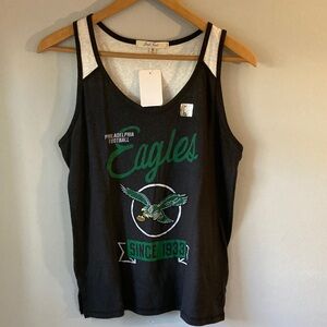 Junk Food Clothing Black & Green Philadelphia Eagles Tank Top